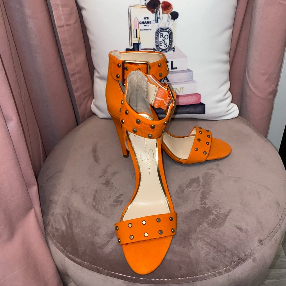Jessica Simpson Juicy orange studded sandal sz 7m